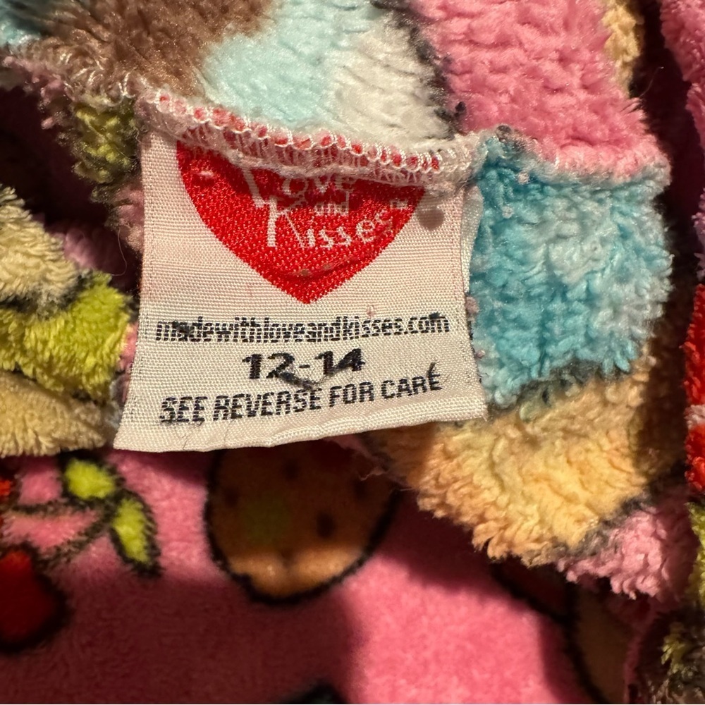 Love and Kisses Fleece Pink Pajama Pants Cupcakes Milk Cookies Girls 12-14 - Picture 3 of 5